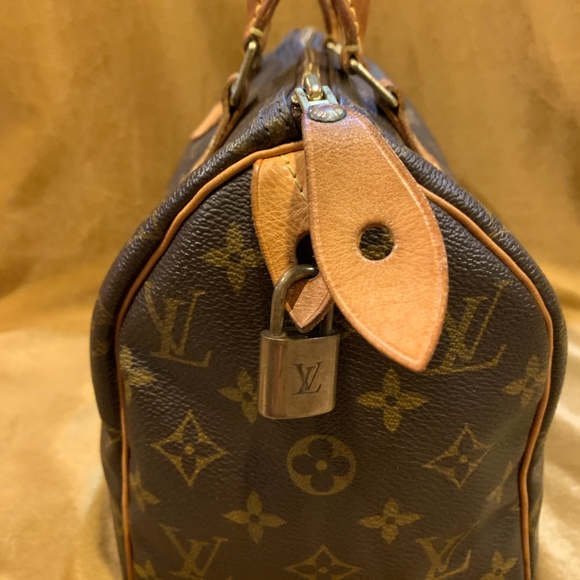 Louis Vuitton Speedy 25 Monogram Leather Satchel Shoulder Bag Purse - Picture 4 of 16